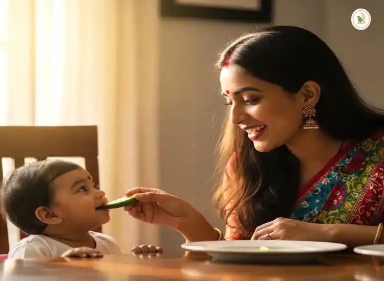 একজন মমতাময়ী মা তার মনের অজান্তেই সন্তানের মুখে বিষাক্ত শসা কেটে তুলে দিচ্ছেন।