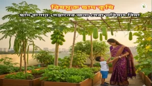 ছাদ কৃষি করে একজন মা তার সন্তান কে বিষমুক্ত ছাদ বাগান এর শসা তুলে খেতে দিচ্ছে ।