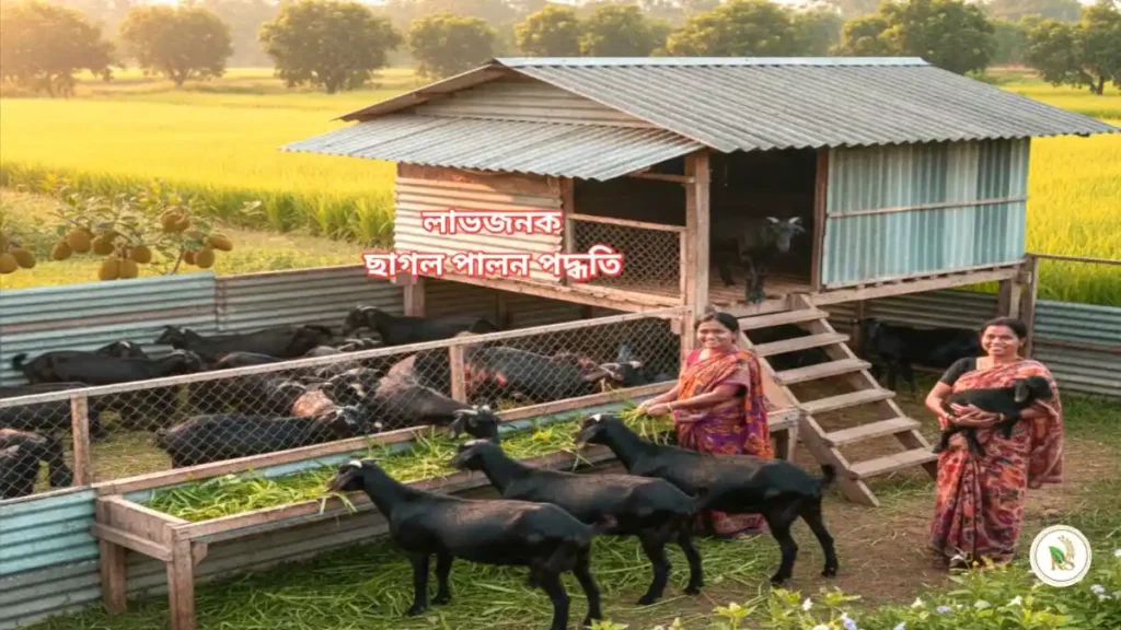 নারী উদ্যোক্তারা লাভজনক ছাগল পালন পদ্ধতিতে স্বনির্ভর হয়ে উঠছেন তার দৃশ্য কৃষি সুত্র