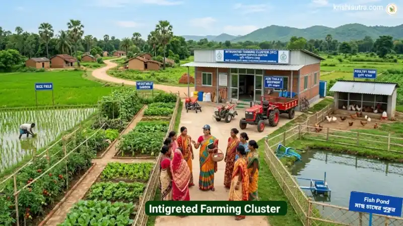 ইন্টিগ্রেটেড ফার্মিং ক্লাস্টার (IFC) এবং লাইভলিহুড় সার্ভিস সেন্টার এর দৃশ্য