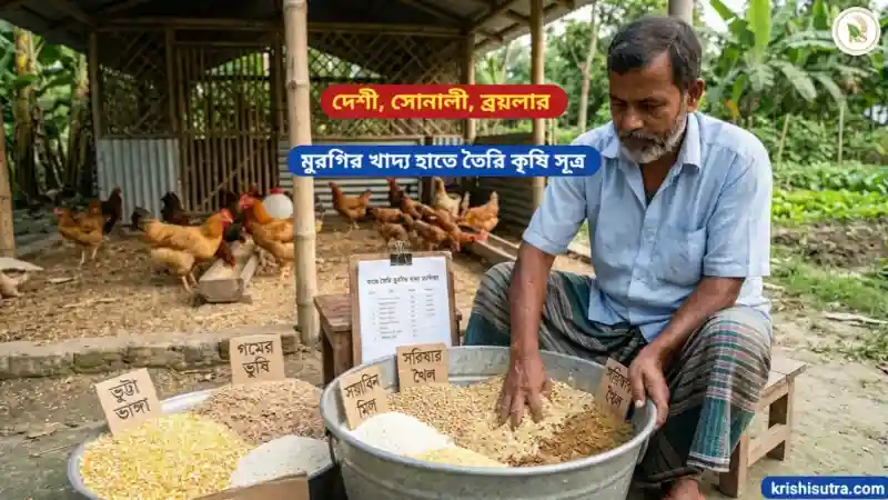 মুরগির খাদ্য তালিকা ও ঔষধ চার্ট দেখে মুরগির খাদ্য হাতে তৈরির পদ্ধতি এর দৃশ্য