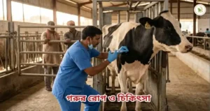 আধুনিক গরুর খামারে অভিজ্ঞ পশু চিকিৎসক দ্বারা গরুর টিকা প্রদান ও সঠিক গরুর রোগ ও চিকিৎসা কার্যক্রম।