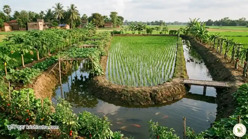 আধুনিক ধান-মাছ সবজি ফল হাঁস চাষ: একই জমিতে একাধিক চাষ ও বহুমুখী উৎপাদন মডেল