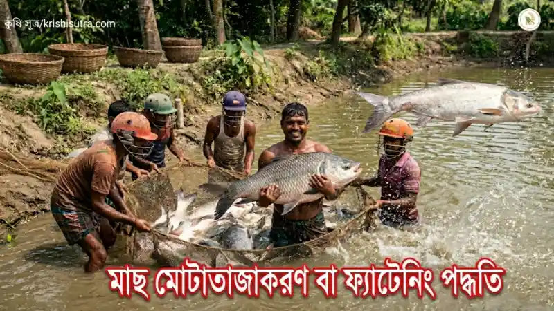 আধুনিক ফ্যাটেনিং প্রযুক্তিতে ১ কেজি পোনা থেকে উৎপাদিত বিশাল আকৃতির মাছ আহরণের এক রোমাঞ্চকর দৃশ্য।
