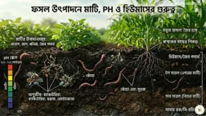 ফসল উৎপাদনে মাটির গুরুত্ব এবং হিউমাসের স্তর।