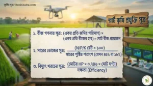 স্মার্ট কৃষি প্রযুক্তি সূত্র - সেচ, সার এবং বীজ গণনার গাণিতিক সূত্রাবলী।