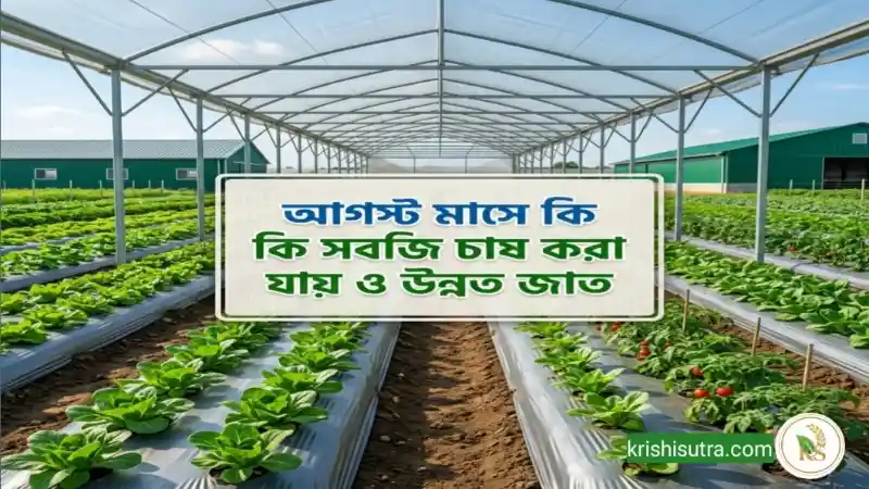আগস্ট মাসে কি কি সবজি চাষ করা যায় ? শ্রাবণ ভাদ্র মাসে সবজি চাষ তালিকা জানুন। August mashe ki ki sabji chas kora jay একটি আধুনিক কৃষি চিত্র।