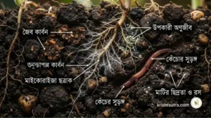 মাটিতে জৈব কার্বনের গুরুত্ব ও অনুজীবের ভূমিকা, মাটিতে জৈব কার্বন বৃদ্ধির উপায় ও দৃশ্য ছবি।