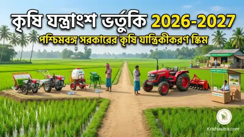 পশ্চিমবঙ্গ কৃষি যন্ত্রপাতি ভর্তুকি ২০২৬-২০২৭: অনলাইন আবেদন, krishi jontrapati vortuki online westbengal fssm ই কি ডকুমেন্ট লাগবে ও কিভাবে আবেদন করবেন এবং মেশিন এর ভর্তুকি কত দিচ্ছে জানুন west bengal agriculture machienery equipment subsidy apply online। 